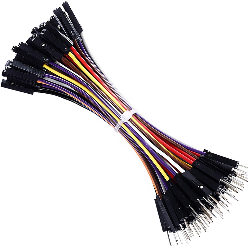 Câble de raccordement (Jumpers) mâle-femelle Noir Rouge Jaune Bleu Vert 26AWG 20CM 2.54mm