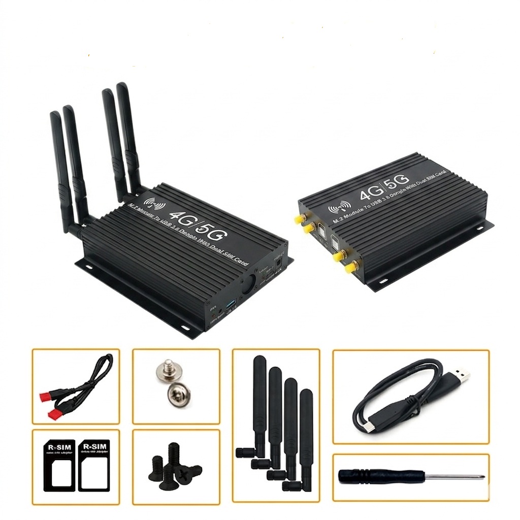 Module USB 3.0 Type-C vers M.2 B-Key - Adaptateur réseau 3G/4G/5G avec double emplacement carte SIM et alimentation auxiliaire